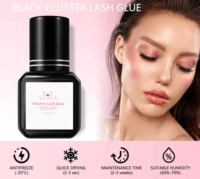 Colle noire pour cluster extension de cils